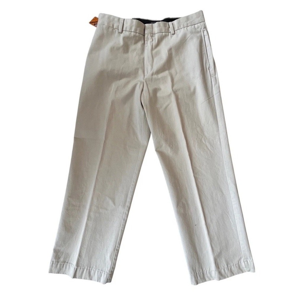 NEW Dockers Go Khaki Relaxed Fit Chinos Men 38x30‎ Beige Flat Front Stain Defend